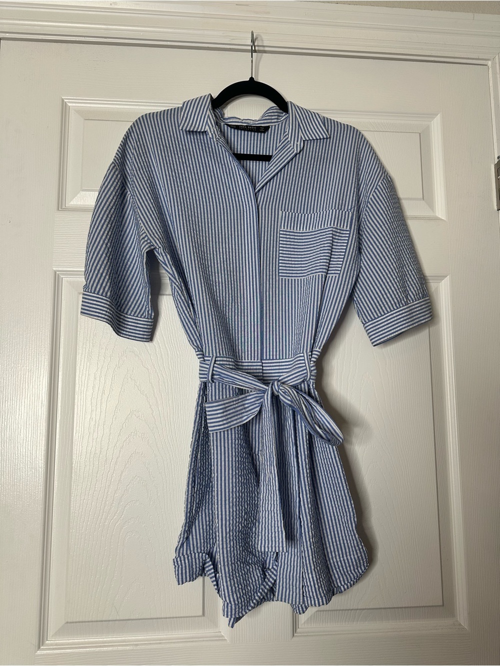ZARA Seersucker bird romper